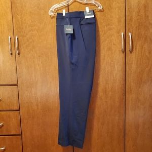 Rafaella Women's Plus Navy Gabardine Slim Leg Dress Pant, NWT Size 18